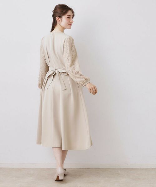 Couture Brooch / クチュールブローチ ロング・マキシ丈ワンピース | レース袖タックフレアワンピース | 詳細8