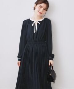 Couture Brooch / クチュールブローチ ロング・マキシ丈ワンピース | 配色シフォンプリーツワンピース