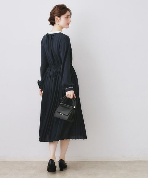 Couture Brooch / クチュールブローチ ロング・マキシ丈ワンピース | 配色シフォンプリーツワンピース | 詳細13