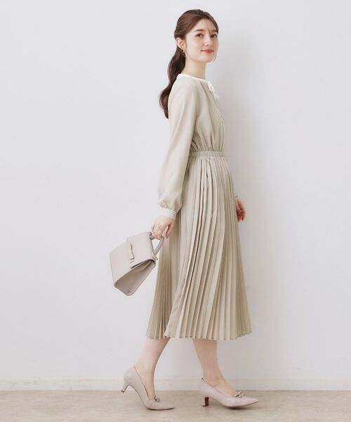 Couture Brooch / クチュールブローチ ロング・マキシ丈ワンピース | 配色シフォンプリーツワンピース | 詳細5