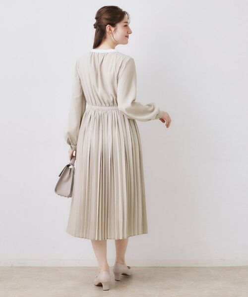 Couture Brooch / クチュールブローチ ロング・マキシ丈ワンピース | 配色シフォンプリーツワンピース | 詳細6