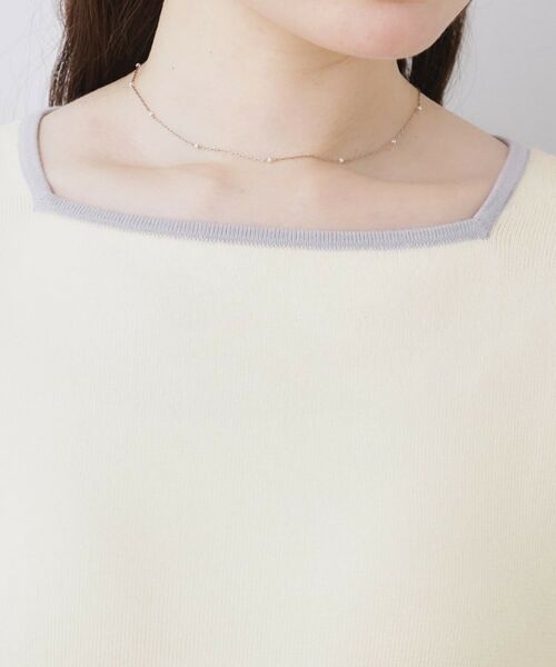 Couture Brooch / クチュールブローチ ロング・マキシ丈ワンピース | スクエアネックバイカラーニットワンピース | 詳細19