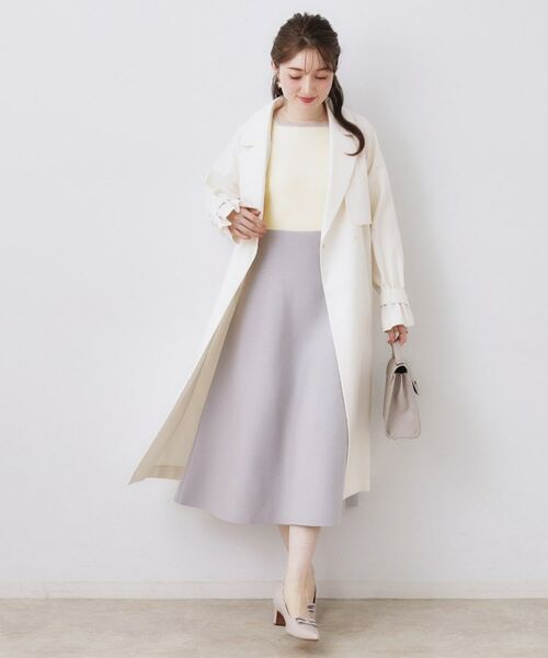 Couture Brooch / クチュールブローチ ロング・マキシ丈ワンピース | スクエアネックバイカラーニットワンピース | 詳細7