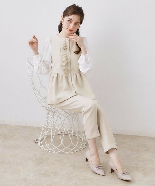 Couture Brooch / クチュールブローチ パンツ | パール調釦テーパードパンツ | 詳細6