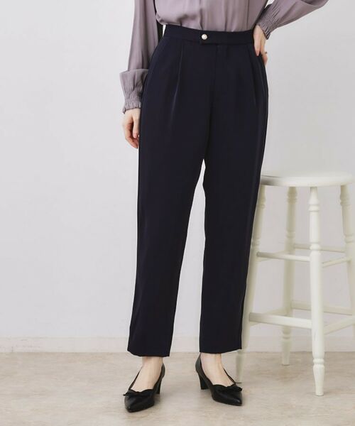 Couture Brooch / クチュールブローチ パンツ | パール調釦テーパードパンツ(ネイビー(094))