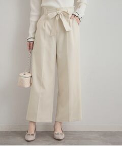 Couture Brooch / クチュールブローチ パンツ | ウエストリボン サスペンダー付きワイドパンツ