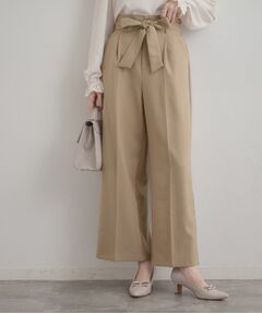 Couture Brooch / クチュールブローチ パンツ | ウエストリボン サスペンダー付きワイドパンツ