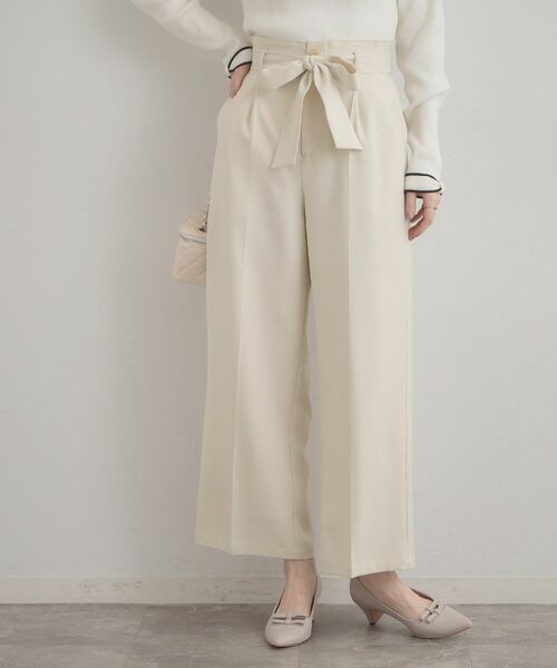 Couture Brooch / クチュールブローチ パンツ | ウエストリボン サスペンダー付きワイドパンツ | 詳細1