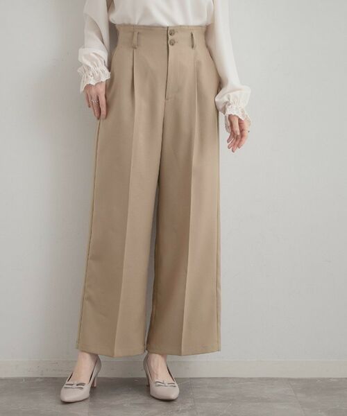 Couture Brooch / クチュールブローチ パンツ | ウエストリボン サスペンダー付きワイドパンツ | 詳細13