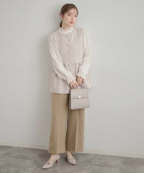 Couture Brooch / クチュールブローチ パンツ | ウエストリボン サスペンダー付きワイドパンツ | 詳細15