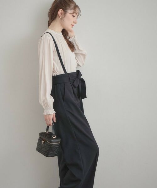 Couture Brooch / クチュールブローチ パンツ | ウエストリボン サスペンダー付きワイドパンツ | 詳細21