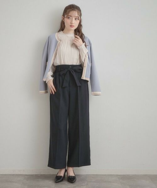 Couture Brooch / クチュールブローチ パンツ | ウエストリボン サスペンダー付きワイドパンツ | 詳細23