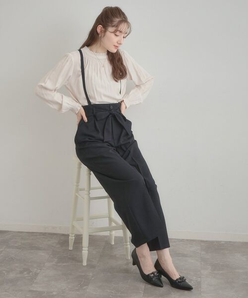 Couture Brooch / クチュールブローチ パンツ | ウエストリボン サスペンダー付きワイドパンツ | 詳細24