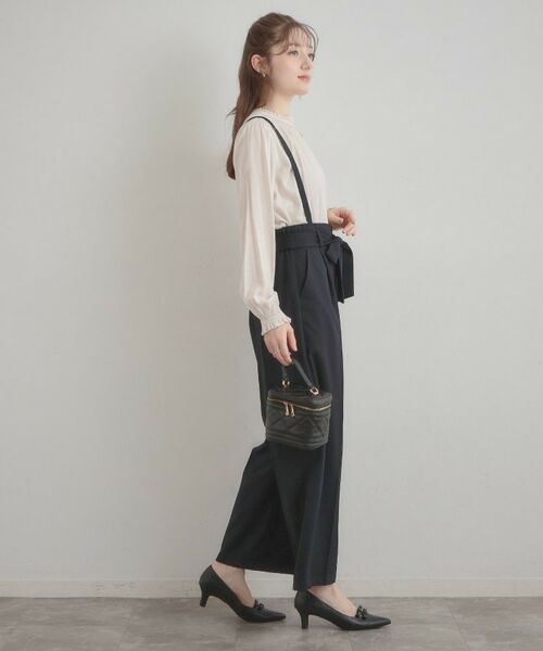 Couture Brooch / クチュールブローチ パンツ | ウエストリボン サスペンダー付きワイドパンツ | 詳細25