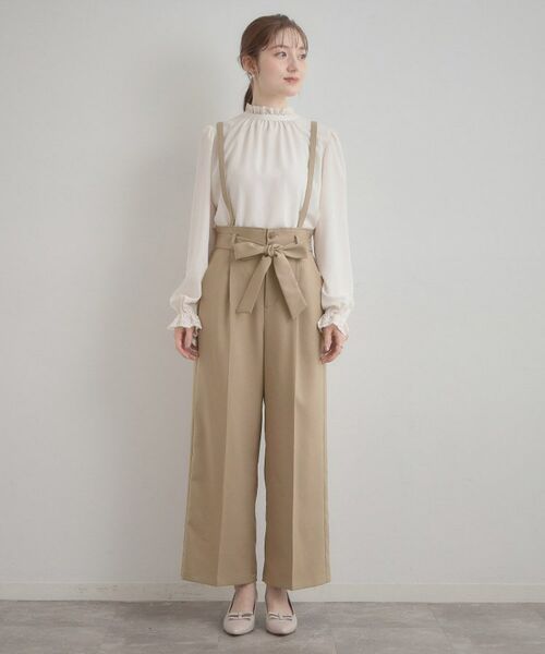 Couture Brooch / クチュールブローチ パンツ | ウエストリボン サスペンダー付きワイドパンツ | 詳細28