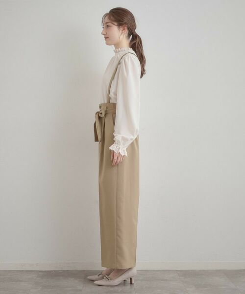Couture Brooch / クチュールブローチ パンツ | ウエストリボン サスペンダー付きワイドパンツ | 詳細29