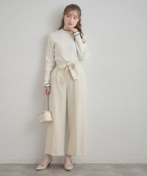 Couture Brooch / クチュールブローチ パンツ | ウエストリボン サスペンダー付きワイドパンツ | 詳細4