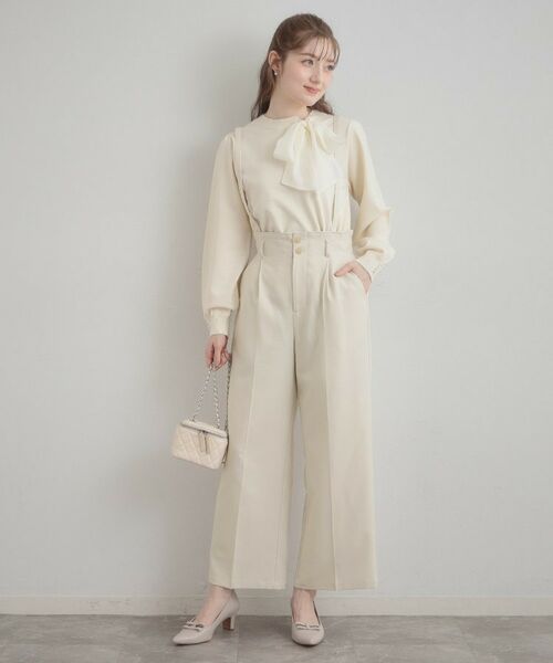 Couture Brooch / クチュールブローチ パンツ | ウエストリボン サスペンダー付きワイドパンツ | 詳細7