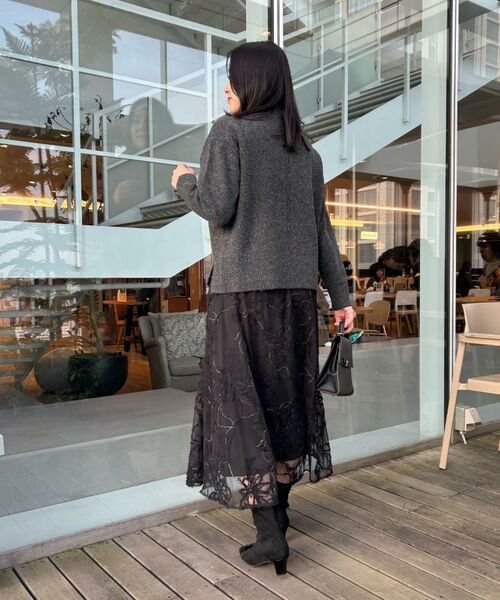 Couture Brooch / クチュールブローチ ロング・マキシ丈スカート | 【通勤】ラメ刺繍ブークレチュールスカート | 詳細19