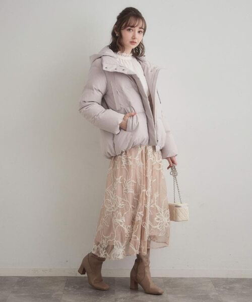 Couture Brooch / クチュールブローチ ロング・マキシ丈スカート | 【通勤】ラメ刺繍ブークレチュールスカート | 詳細28