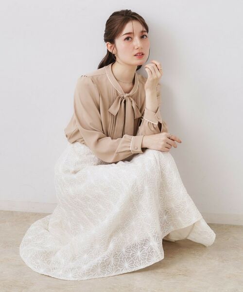 Couture Brooch / クチュールブローチ シャツ・ブラウス | 配色タックタイブラウス | 詳細14