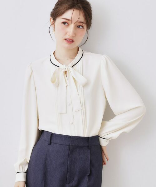 Couture Brooch / クチュールブローチ シャツ・ブラウス | 配色タックタイブラウス | 詳細2