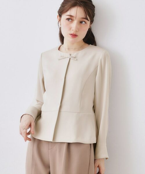 Couture Brooch / クチュールブローチ シャツ・ブラウス | リボンデザイン羽織りペプラムブラウス | 詳細2