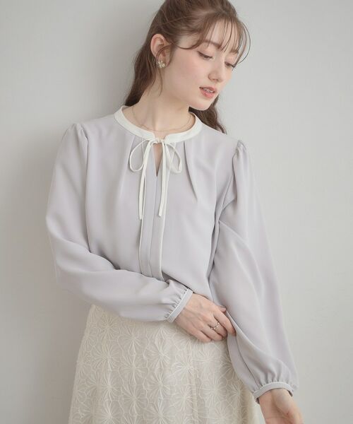 Couture Brooch / クチュールブローチ シャツ・ブラウス | 配色細リボンタイ | 詳細10