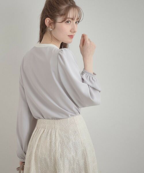 Couture Brooch / クチュールブローチ シャツ・ブラウス | 配色細リボンタイ | 詳細11