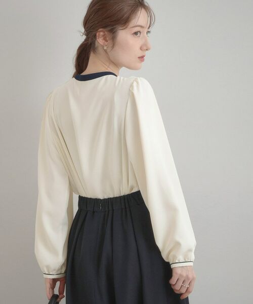 Couture Brooch / クチュールブローチ シャツ・ブラウス | 配色細リボンタイ | 詳細3