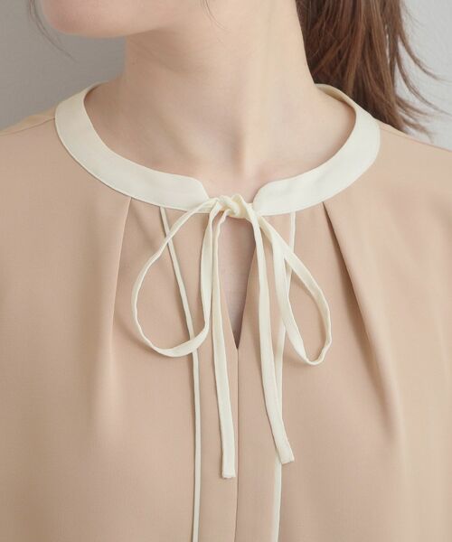 Couture Brooch / クチュールブローチ シャツ・ブラウス | 【洗える・ハレの日・通勤】配色 細リボンタイ ブラウス | 詳細30