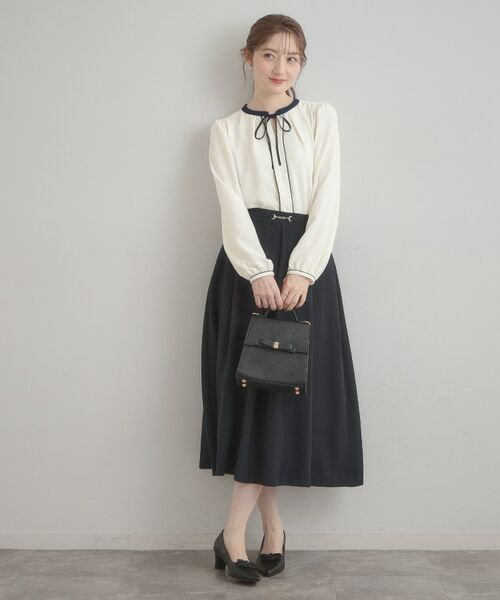 Couture Brooch / クチュールブローチ シャツ・ブラウス | 配色細リボンタイ | 詳細4