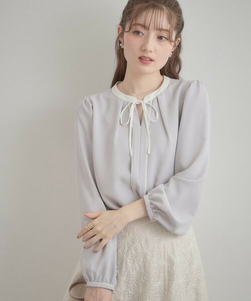 Couture Brooch / クチュールブローチ シャツ・ブラウス | 配色細リボンタイ | 詳細9