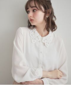 Couture Brooch / クチュールブローチ シャツ・ブラウス | レース衿ジョーゼットブラウス
