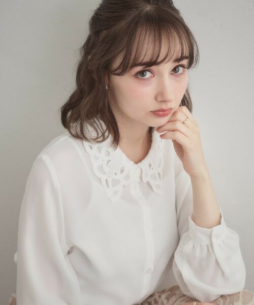 Couture Brooch / クチュールブローチ シャツ・ブラウス | レース衿ジョーゼットブラウス | 詳細1