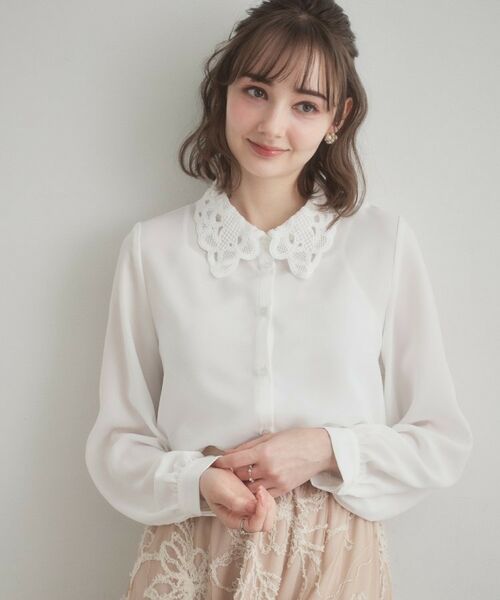 Couture Brooch / クチュールブローチ シャツ・ブラウス | レース衿ジョーゼットブラウス | 詳細2