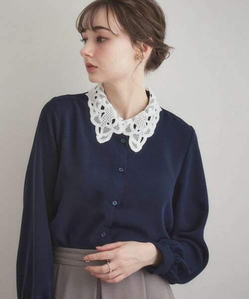 Couture Brooch / クチュールブローチ シャツ・ブラウス | レース衿ジョーゼットブラウス | 詳細9