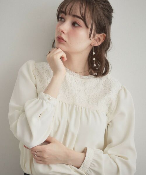 Couture Brooch / クチュールブローチ シャツ・ブラウス | レースドッキングブラウス | 詳細2