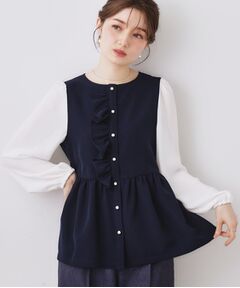 Couture Brooch / クチュールブローチ シャツ・ブラウス | フロントフリルドッキングペプラムブラウス