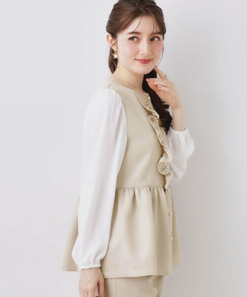 Couture Brooch / クチュールブローチ シャツ・ブラウス | フロントフリルドッキングペプラムブラウス | 詳細3