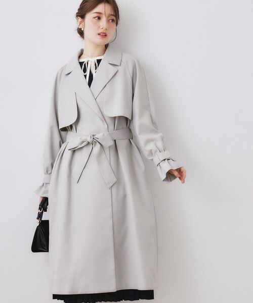 Couture Brooch / クチュールブローチ トレンチコート | 撥水ロングトレンチコート(ライトグレー(011))