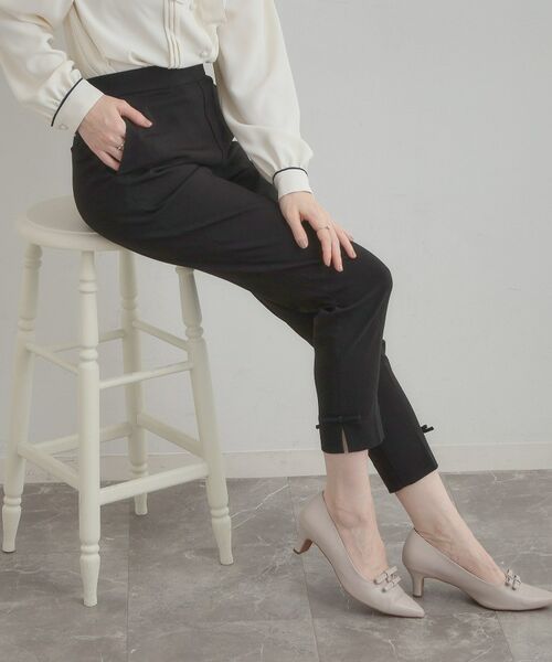 Couture Brooch / クチュールブローチ パンツ | リボンハイパーストレッチパンツ（ブラック(019)）