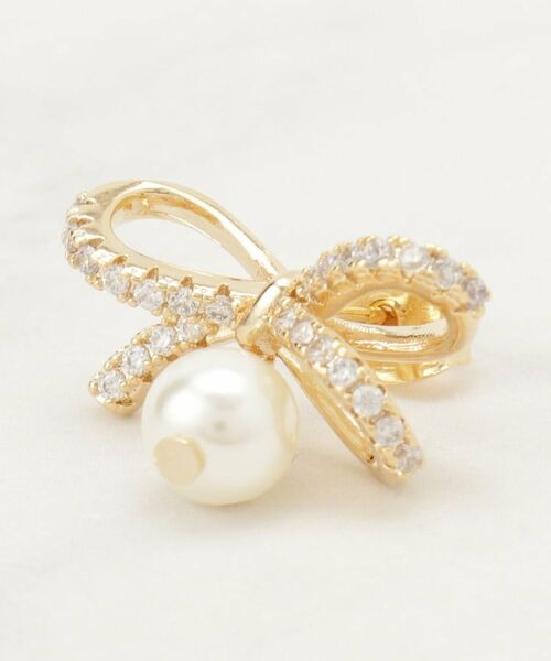 Couture Brooch / クチュールブローチ ピアス・イヤリング | ビジューリボンパール調ピアス | 詳細2