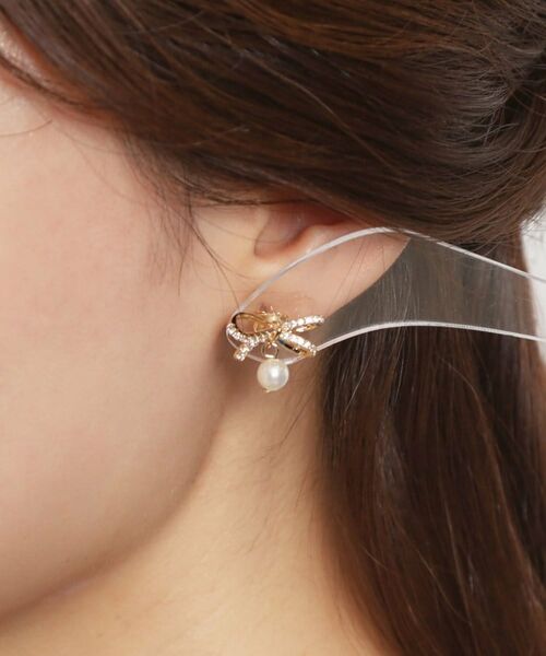 Couture Brooch / クチュールブローチ ピアス・イヤリング | ビジューリボンパール調ピアス | 詳細4