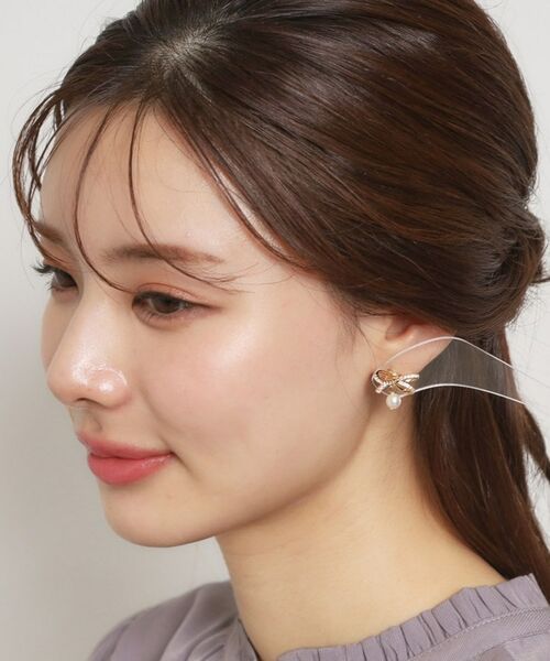 Couture Brooch / クチュールブローチ ピアス・イヤリング | ビジューリボンパール調ピアス | 詳細5