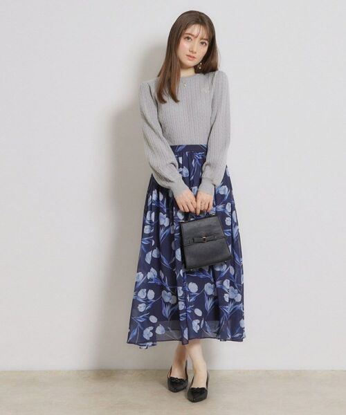 Couture Brooch / クチュールブローチ ニット・セーター | 【洗える】リボンエンブロ細ケーブルニット | 詳細1