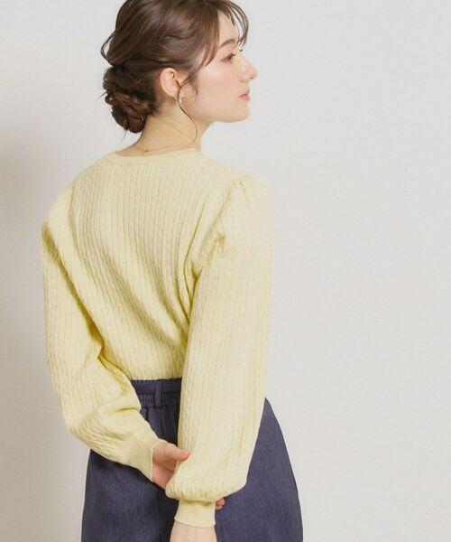 Couture Brooch / クチュールブローチ ニット・セーター | 【洗える】リボンエンブロ細ケーブルニット | 詳細11