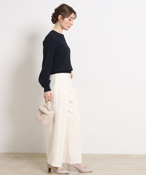 Couture Brooch / クチュールブローチ ニット・セーター | 【洗える】リボンエンブロ細ケーブルニット | 詳細14