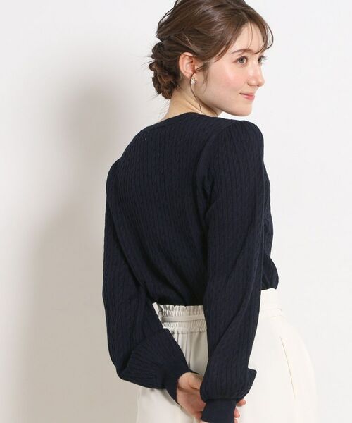 Couture Brooch / クチュールブローチ ニット・セーター | 【洗える】リボンエンブロ細ケーブルニット | 詳細17