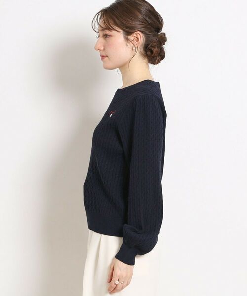 Couture Brooch / クチュールブローチ ニット・セーター | 【洗える】リボンエンブロ細ケーブルニット | 詳細23